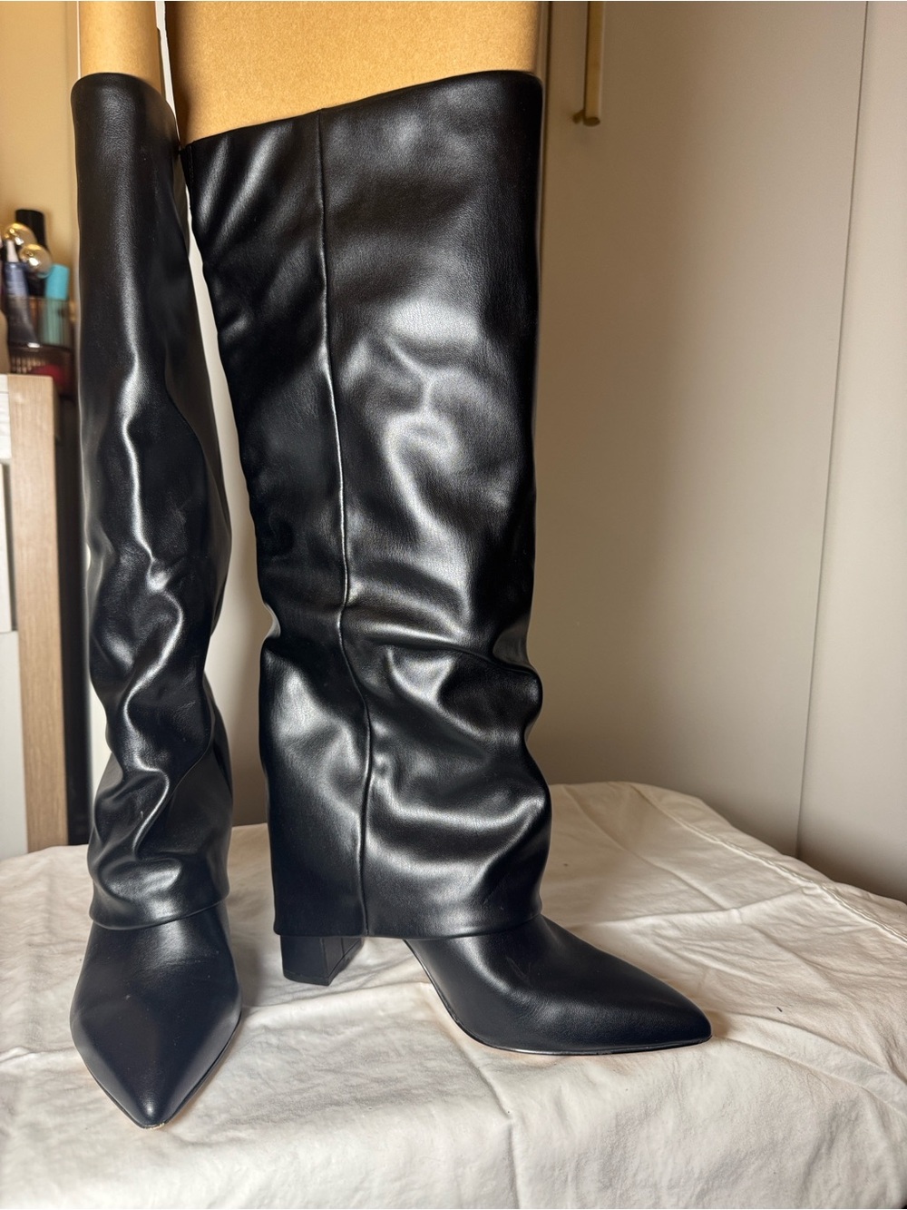 Marc Fisher Black Over-the-Knee Pointed Toe Boots